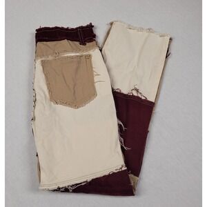 Jeans Women's Straight Leg Frayed Patchwork Denim Jeans Size M